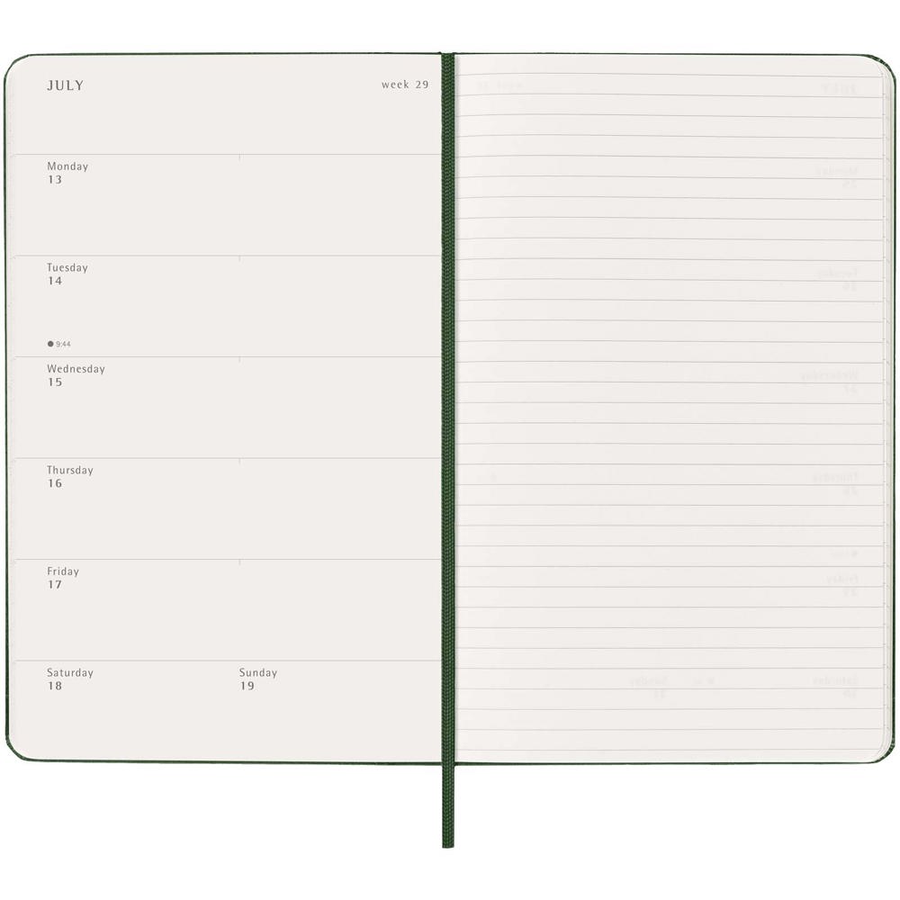 Agenda L hebdomadaire 12 mois Moleskine à couverture rigide