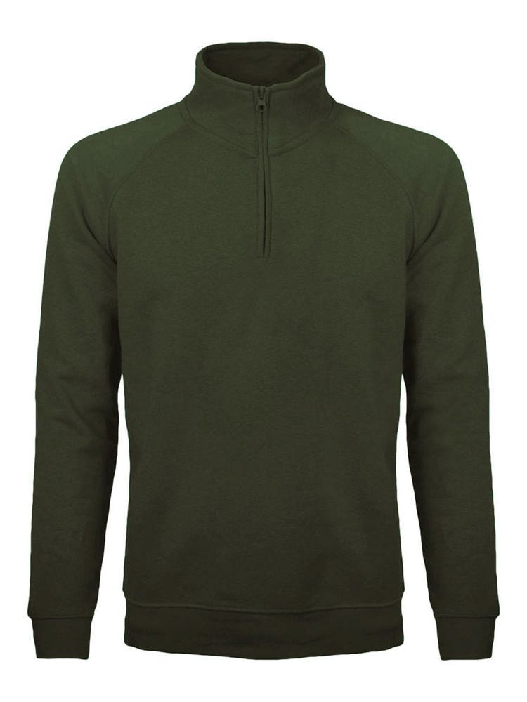 BS Sirio pull demi-zip, 280 gr/m² - Vert olive (PMS 418C)