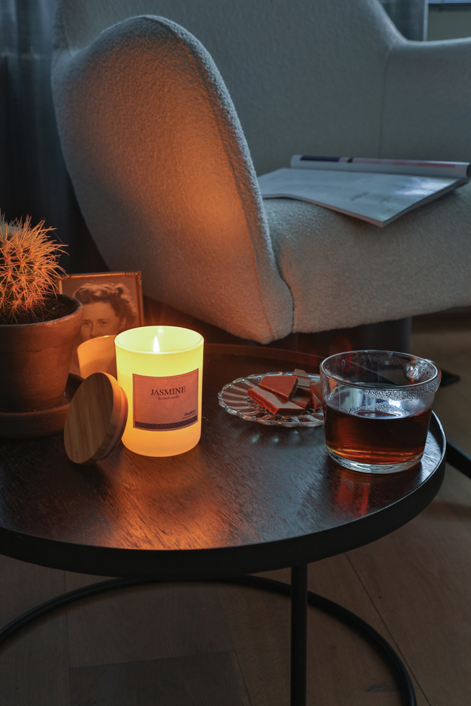 Ukiyo luxe geurkaars met bamboe deksel