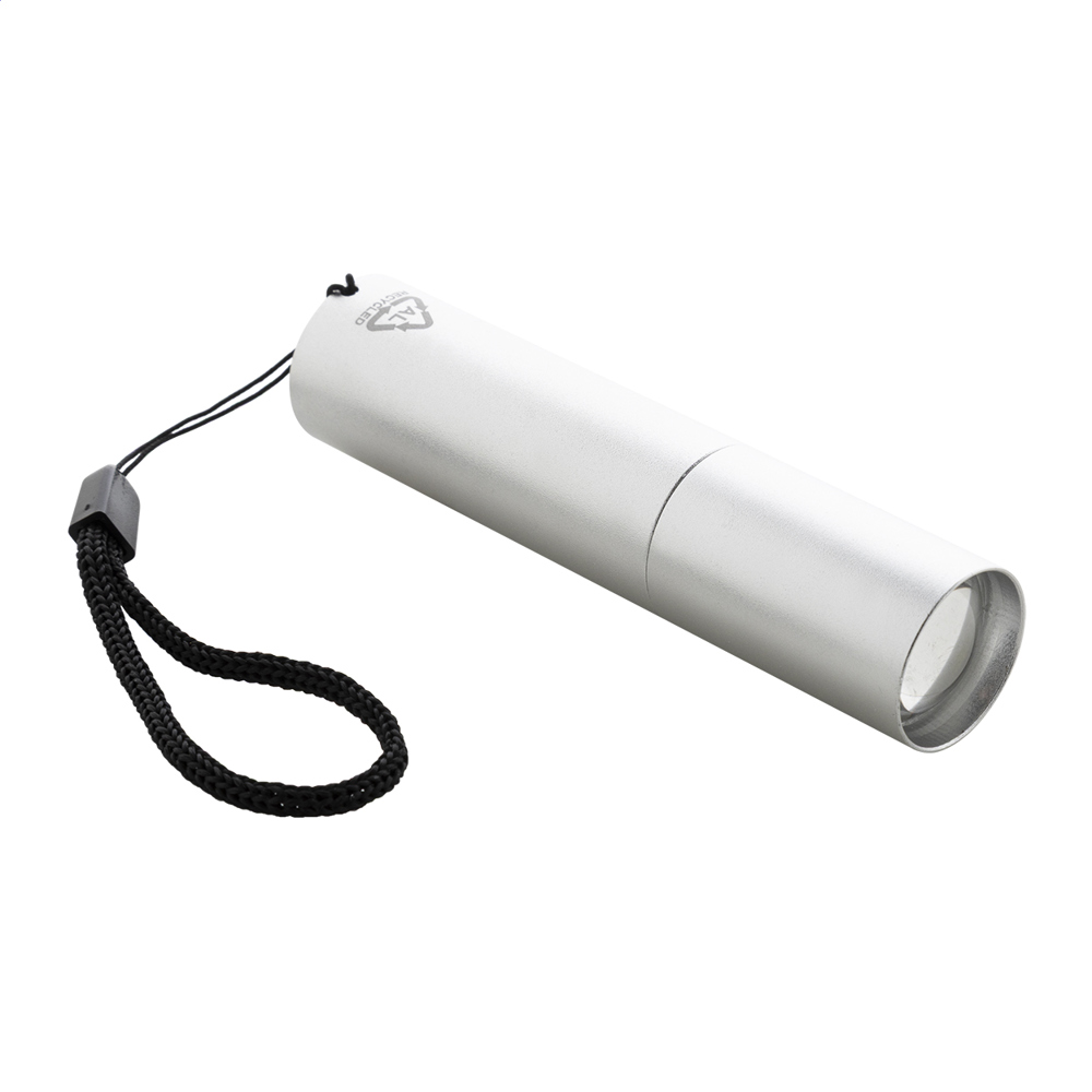 Chargelight Tone - lampe de poche rechargeable en aluminium recyclé - Argent