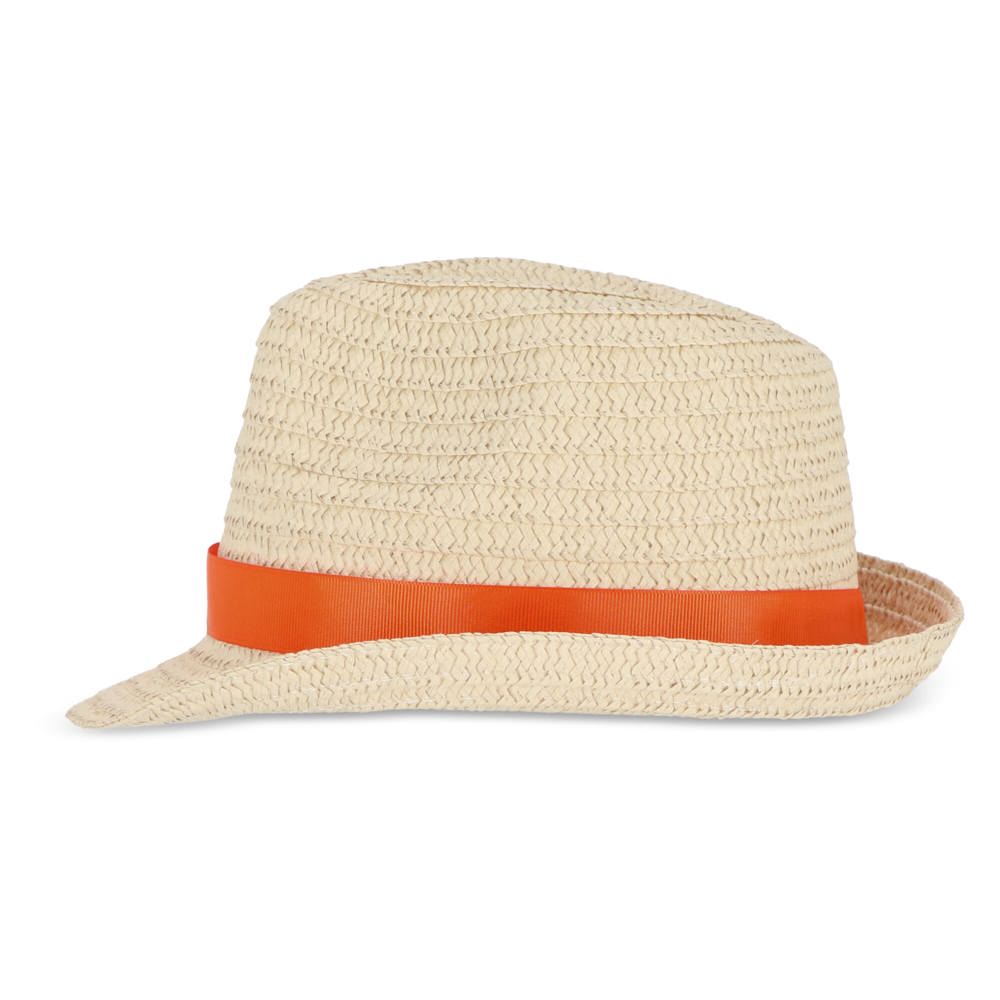 Chapeau de paille végétal avec bande colorée