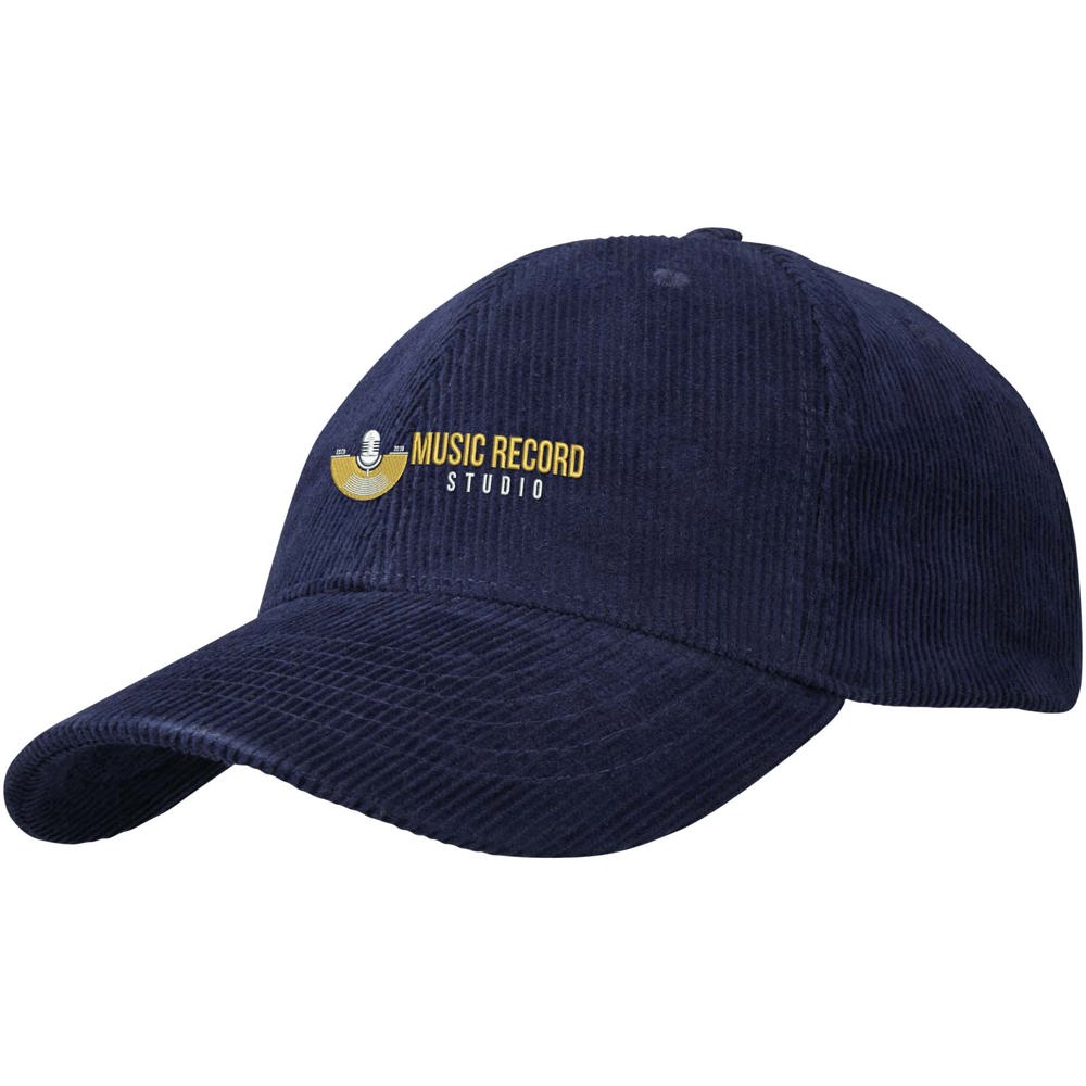 Hutton 6 panel cap van gerecycled corduroy
