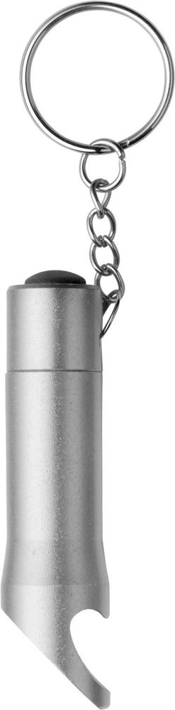 Aluminium 2-in-1 sleutelhanger Carla - zilver