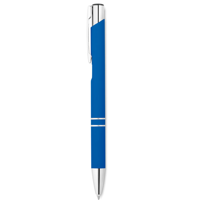 AOSTA - Stylo bille poussoir finition - Bleu Royal
