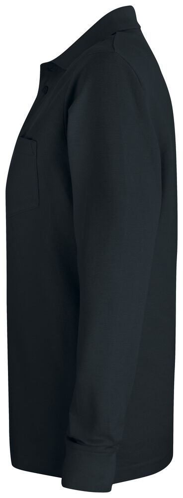 Clique - Basic Polo Pocket L/S Noir XL