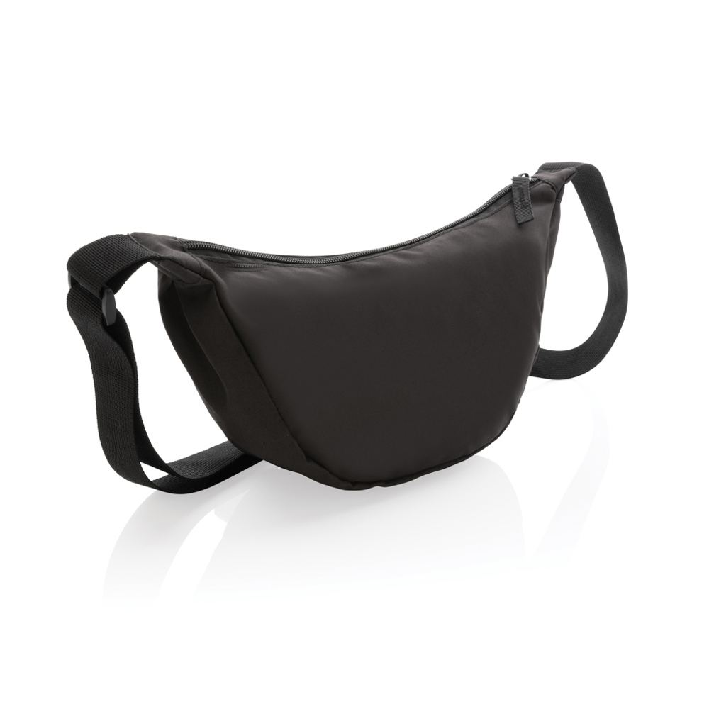 Crescent AWARE™ RPET halve maan sling bag - zwart (± PMS Black)