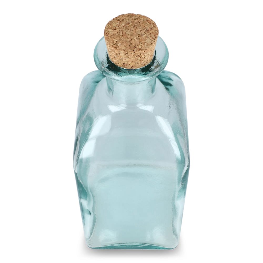 Bouteille en verre recyclé InSideOut Square ReuuZ avec bouchon en liège 1 L