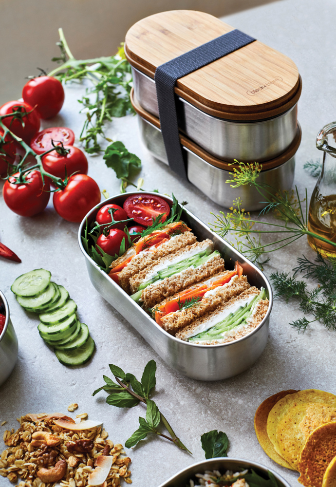 Boîte à bento double en acier inoxydable Black+Blum