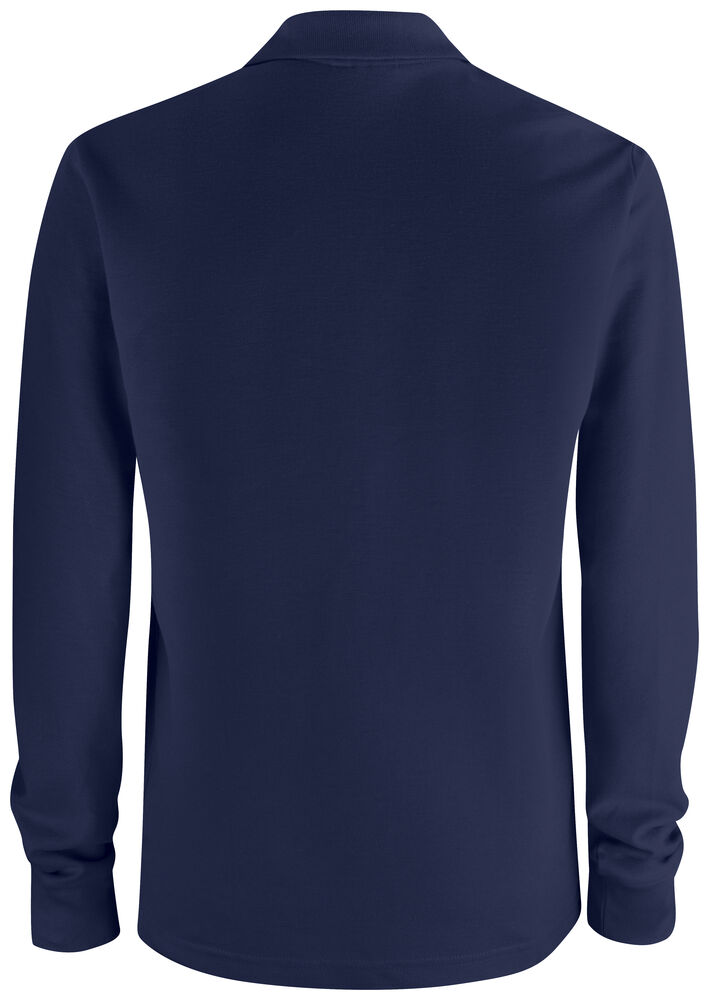 Clique - Basic Polo Pocket L/S Bleufoncé M