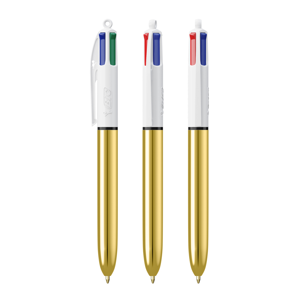 BIC® 4 Couleurs Shine bille - Blanc/Or