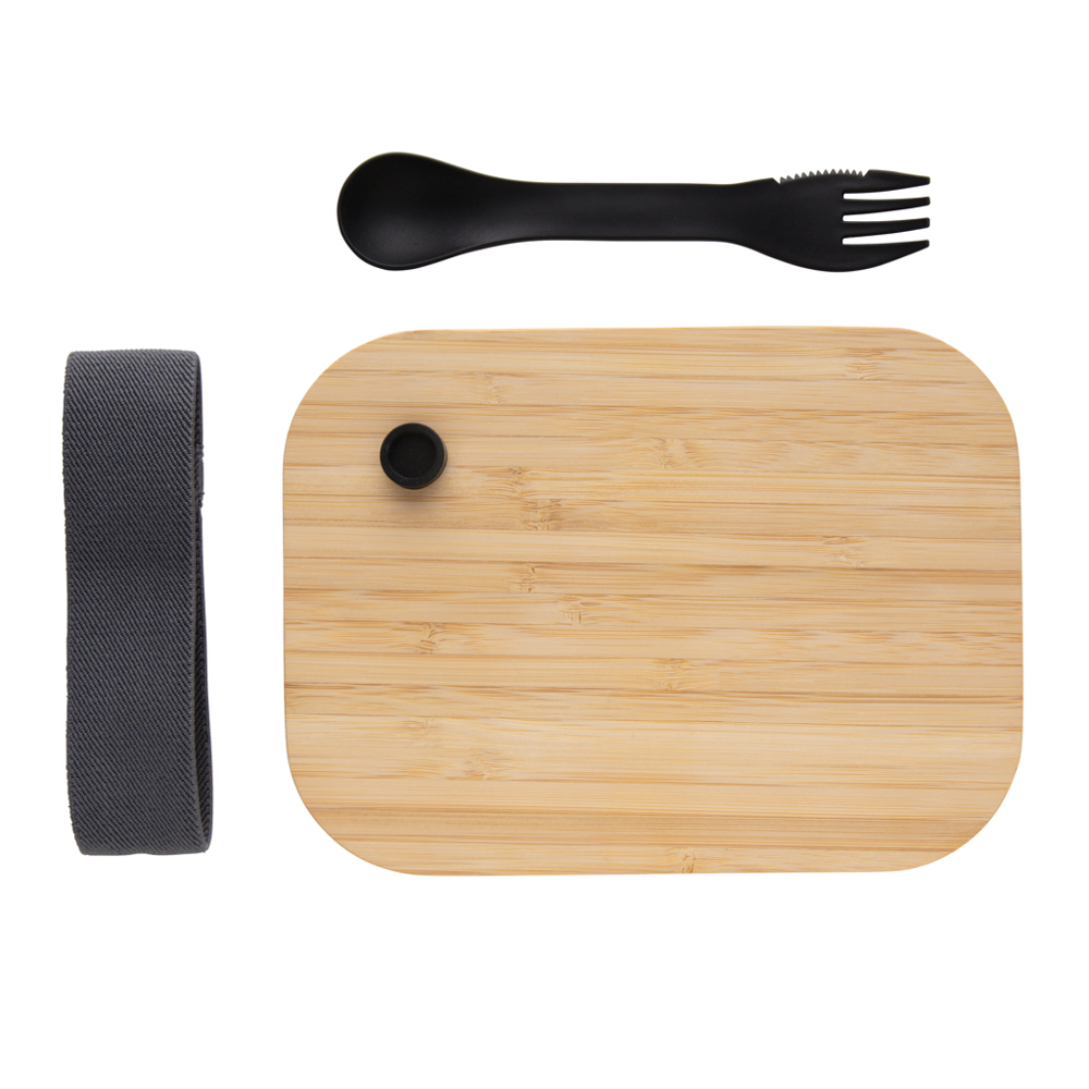 Boîte repas en verre avec couvercle en bambou