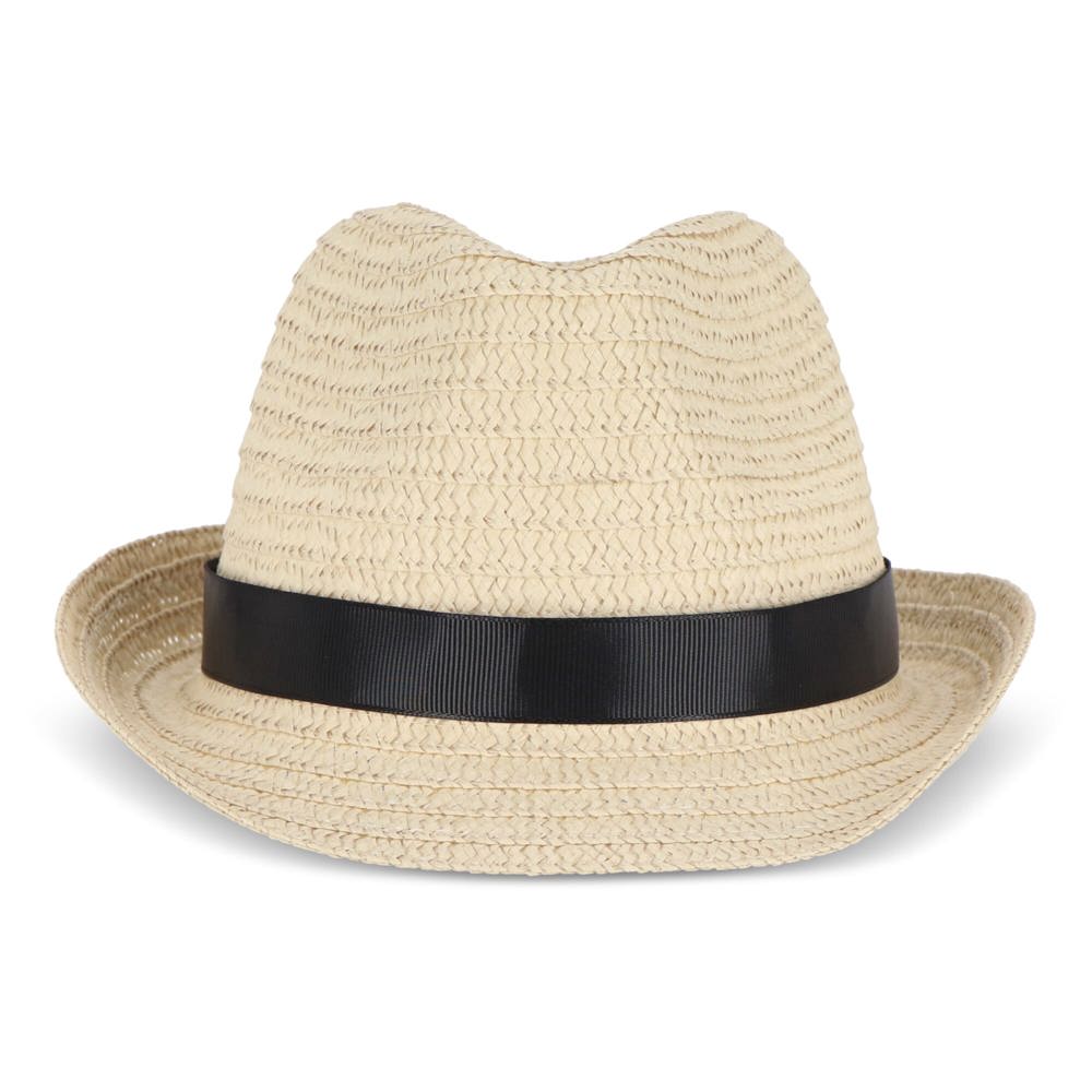 Chapeau de paille végétal avec bande colorée