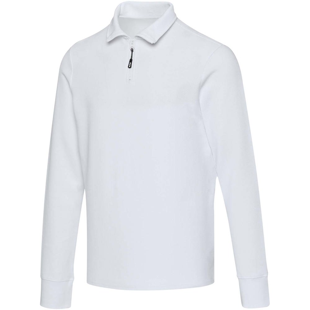 Apollo uniseks half-zip poloshirt met lange mouwen - Wit