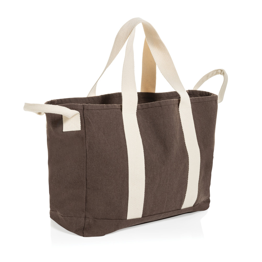 Sac de plage BEAU AWARE™ en toile recyclée 400 g/m², avec po - marron (± PMS 19-0912 TPG)