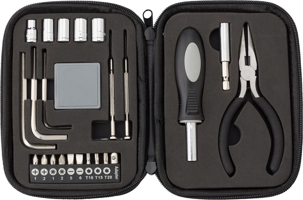 Boîte à outils de 23 pièces dans un étui zippé en PU Lani