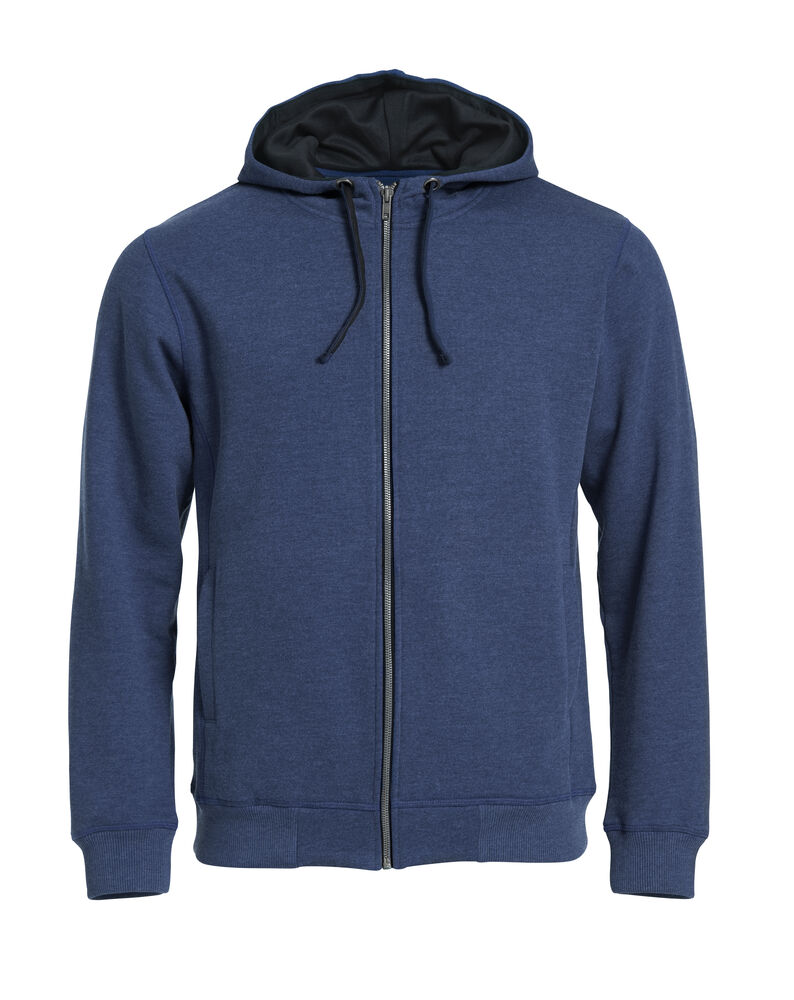 Clique - Classic Hoody Full Zip Blauw-melange XS