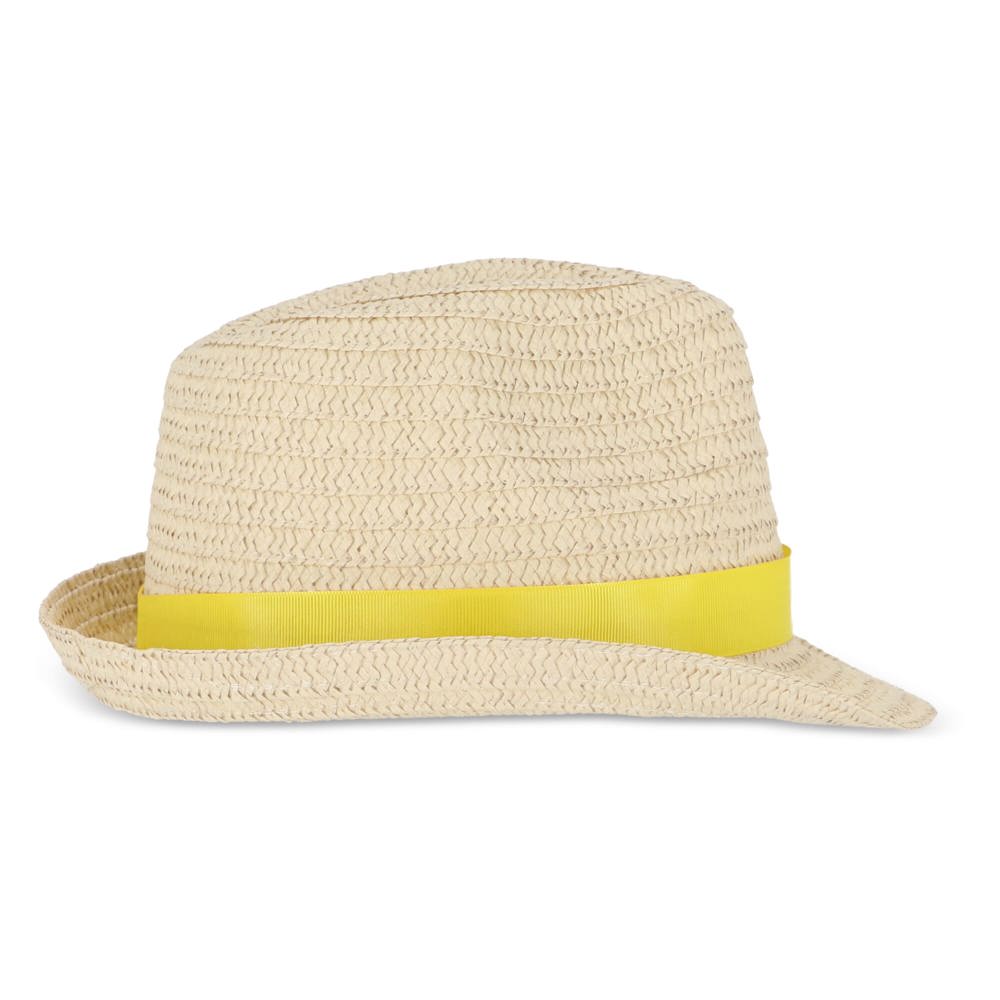 Chapeau de paille végétal avec bande colorée