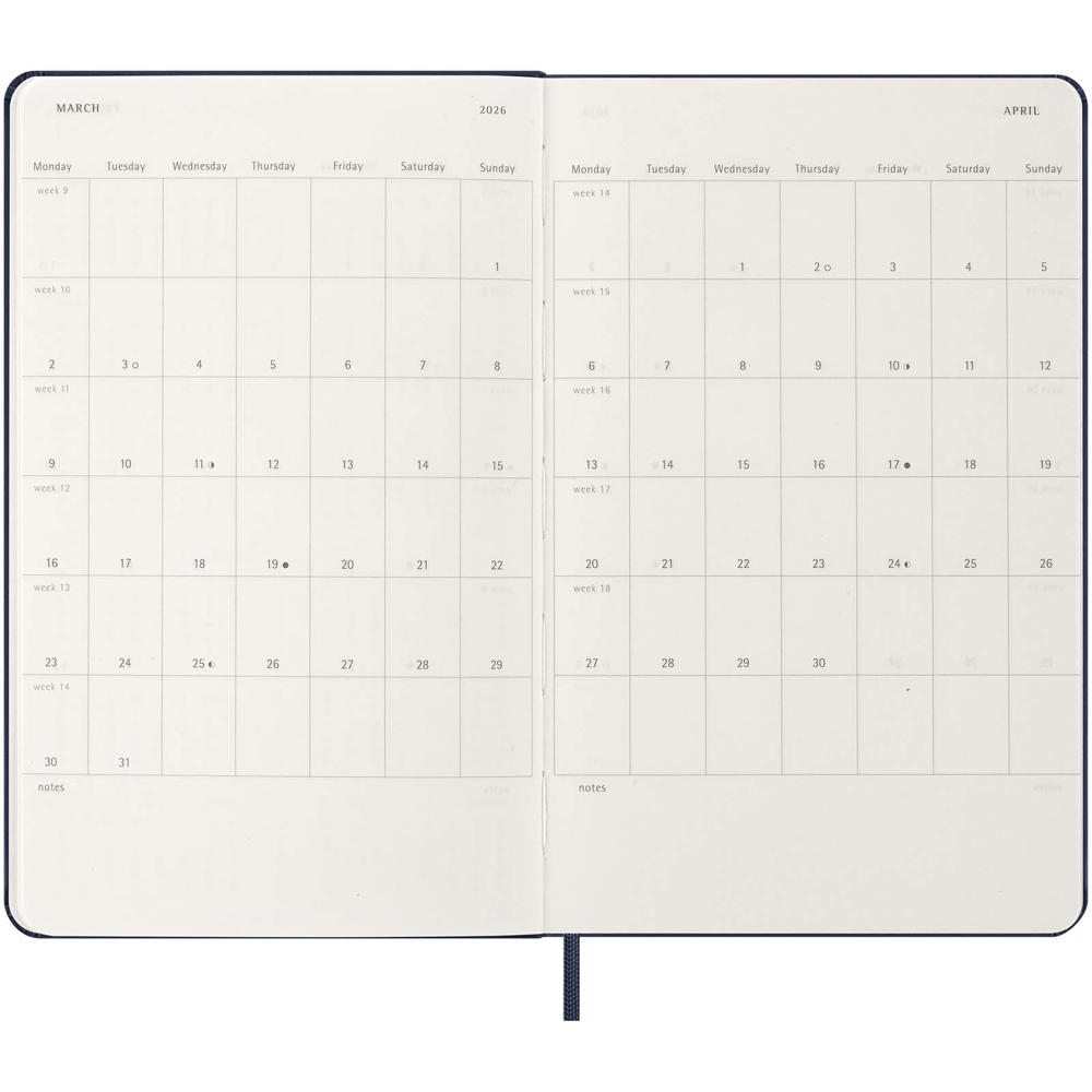 Agenda L quotidien 12 mois Moleskine à couverture rigide
