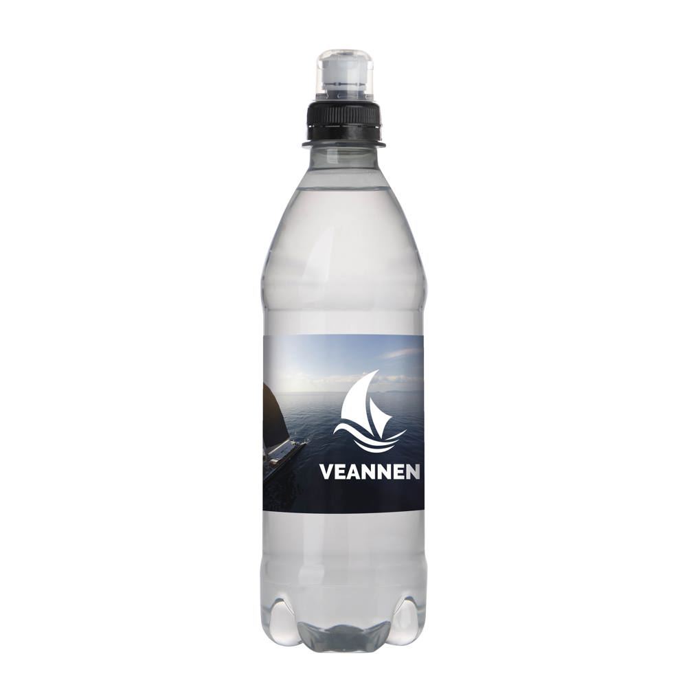 Bronwater 500 ml met sportdop - Zwart