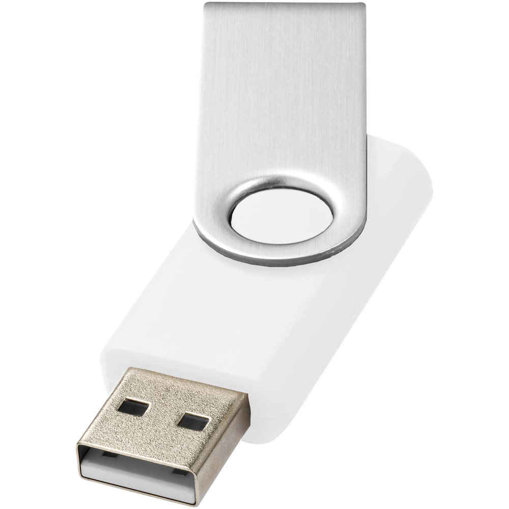 Clé USB 2 Go Rotate-basic - Blanc, Argent