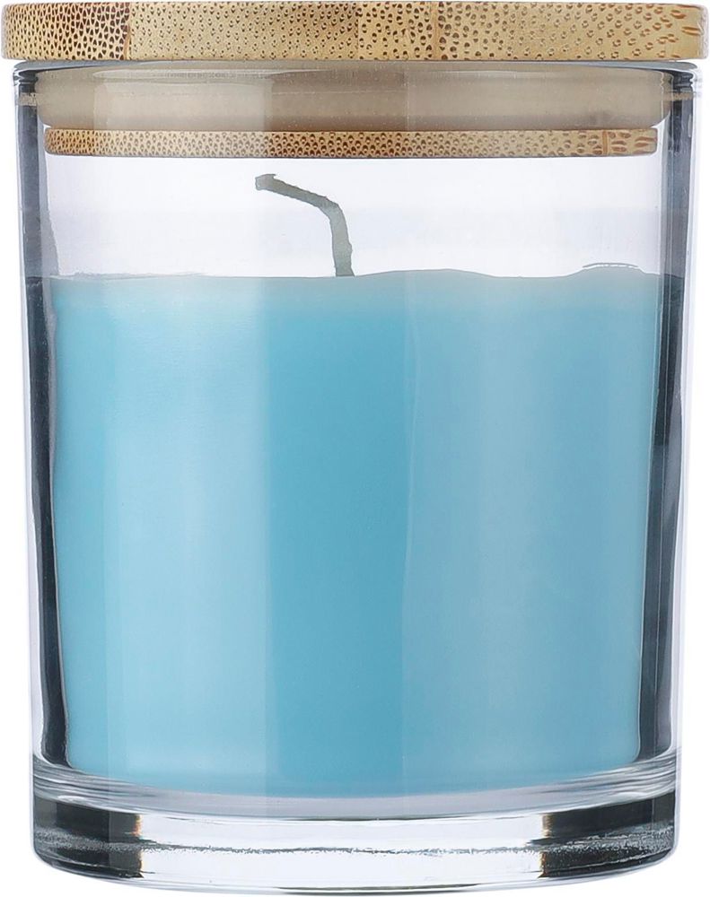 Bougie dans un contenant en verre Riven - Bleu clair