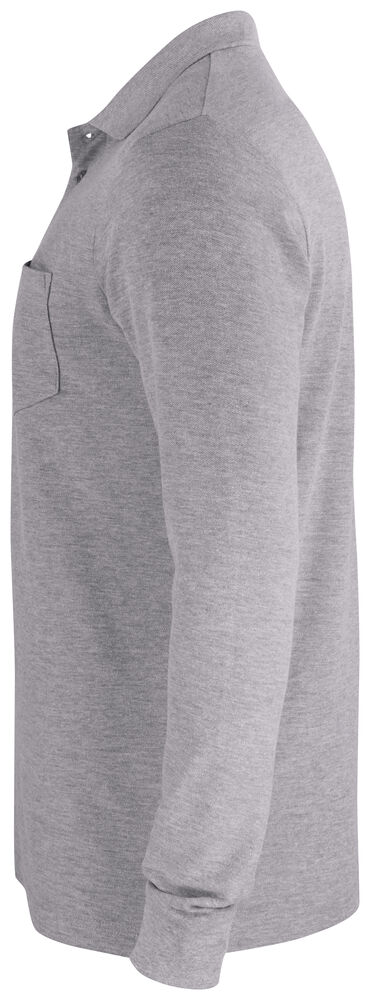 Clique - Basic Polo Pocket L/S Grismélange M