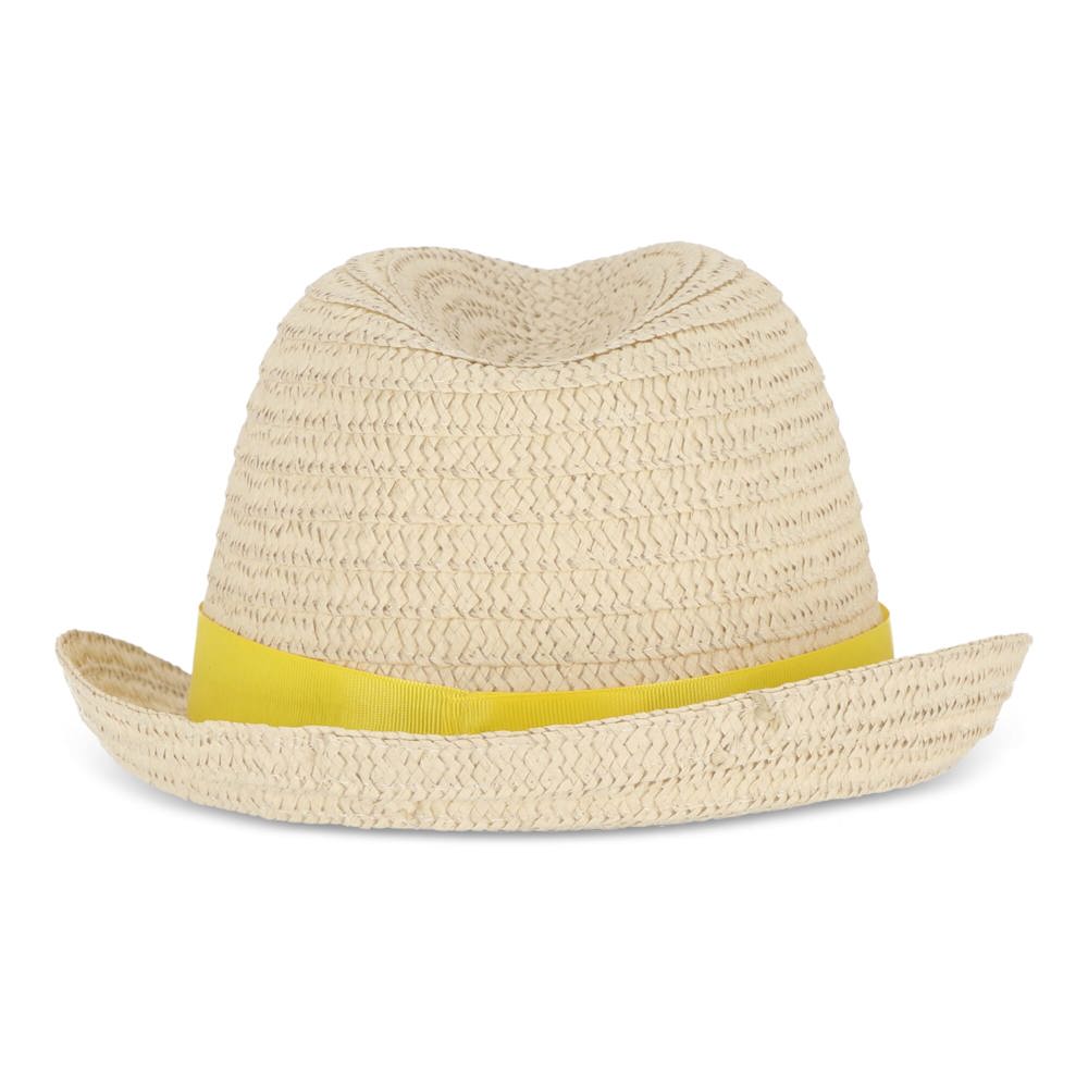Chapeau de paille végétal avec bande colorée