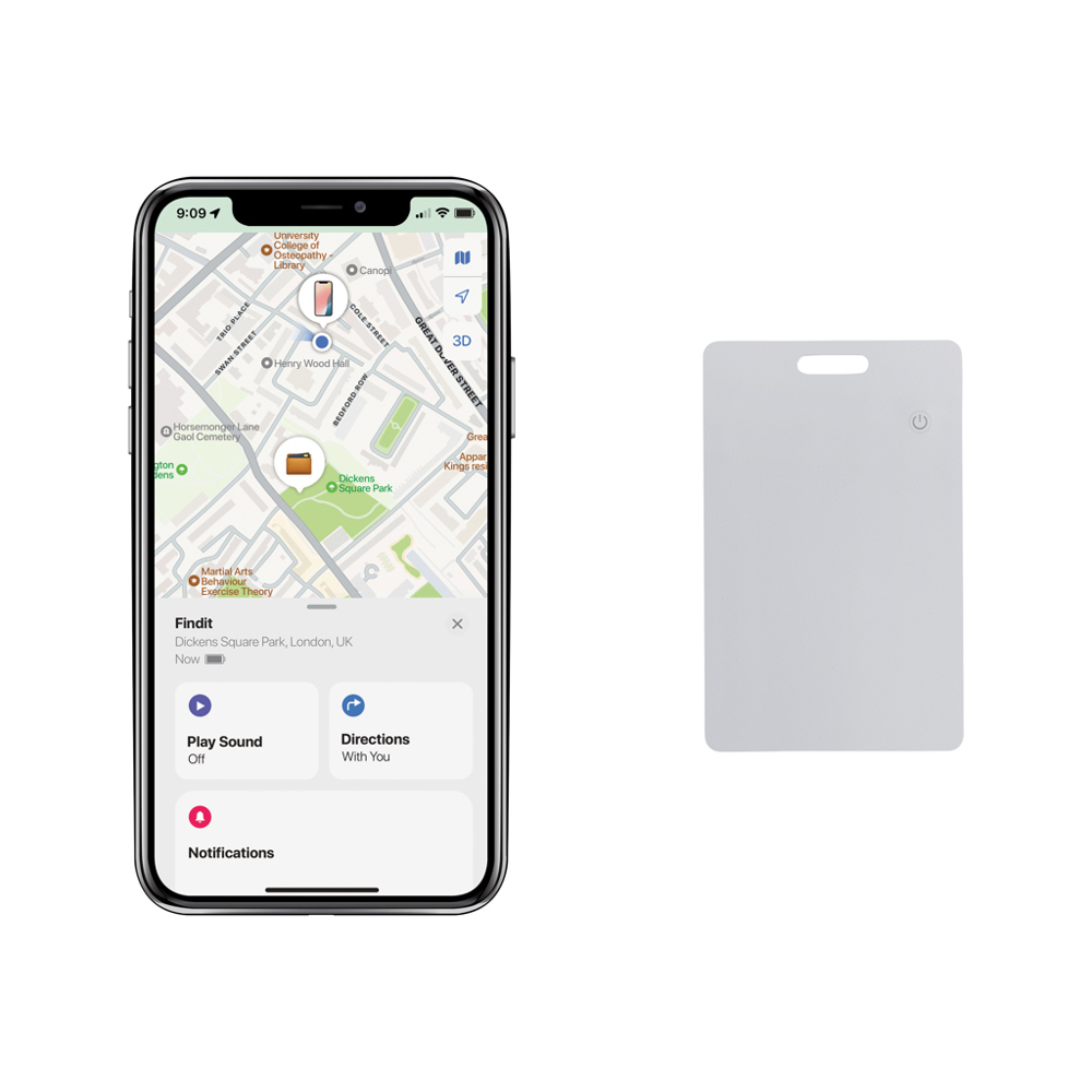 Carte de géolocalisation rechargeable en ABS RCS Findit