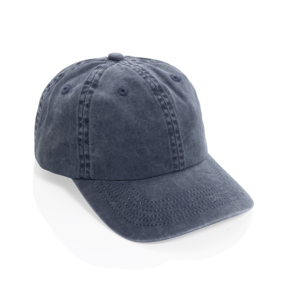 BEAU AWARE™ Washed 6 panel 270gsm cotton twill cap - donkerblauw (± PMS 19-4010)