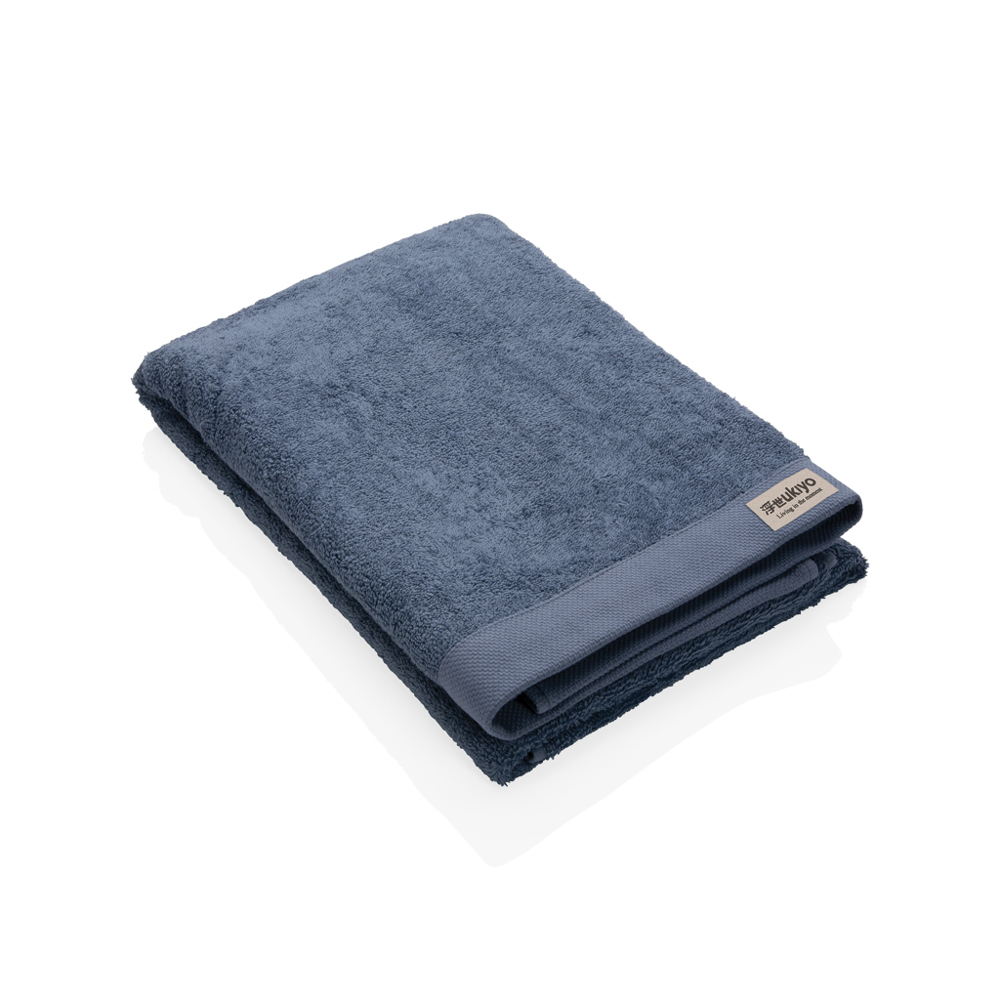 Serviette bain 70x140cm Ukiyo Sakura AWARE™ Made in Europe - bleu (± PMS 646)