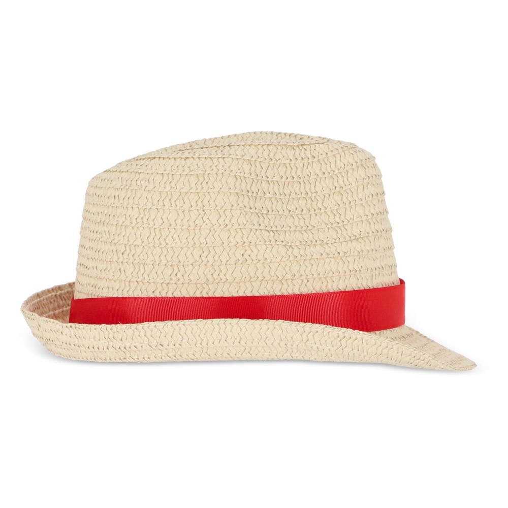 Chapeau de paille végétal avec bande colorée