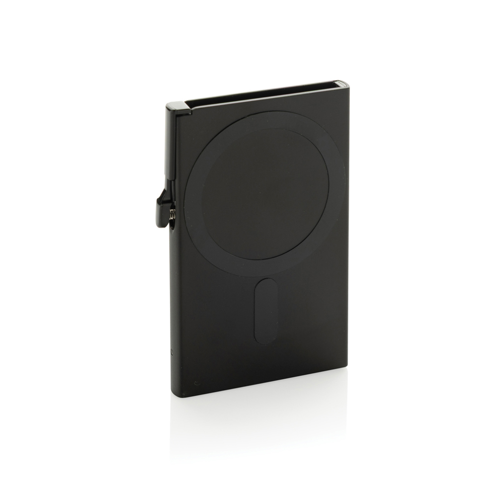 Porte-cartes magnétique pour téléphone en aluminium - noir (± PMS Black)