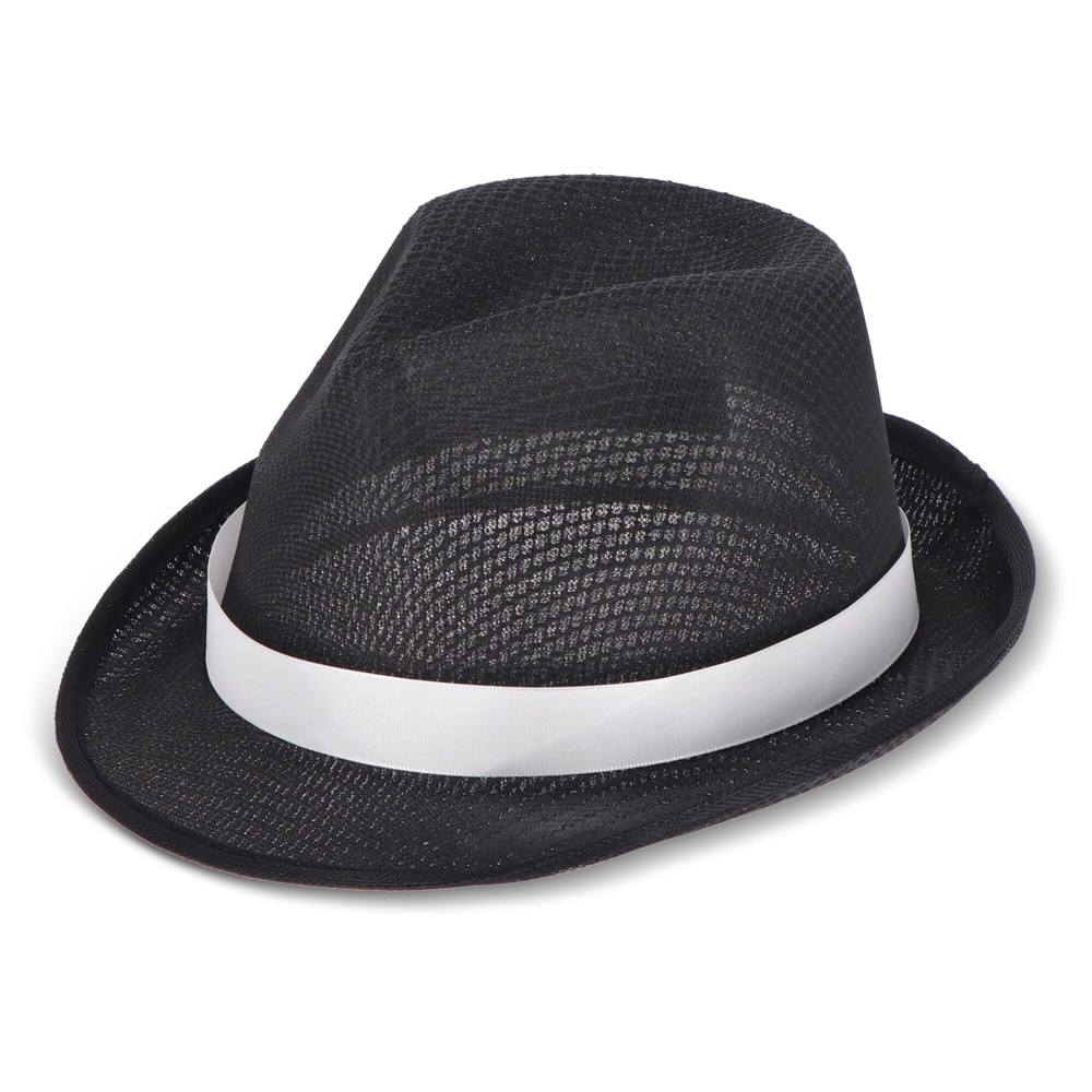 Chapeau en polyester avec bande - Noir