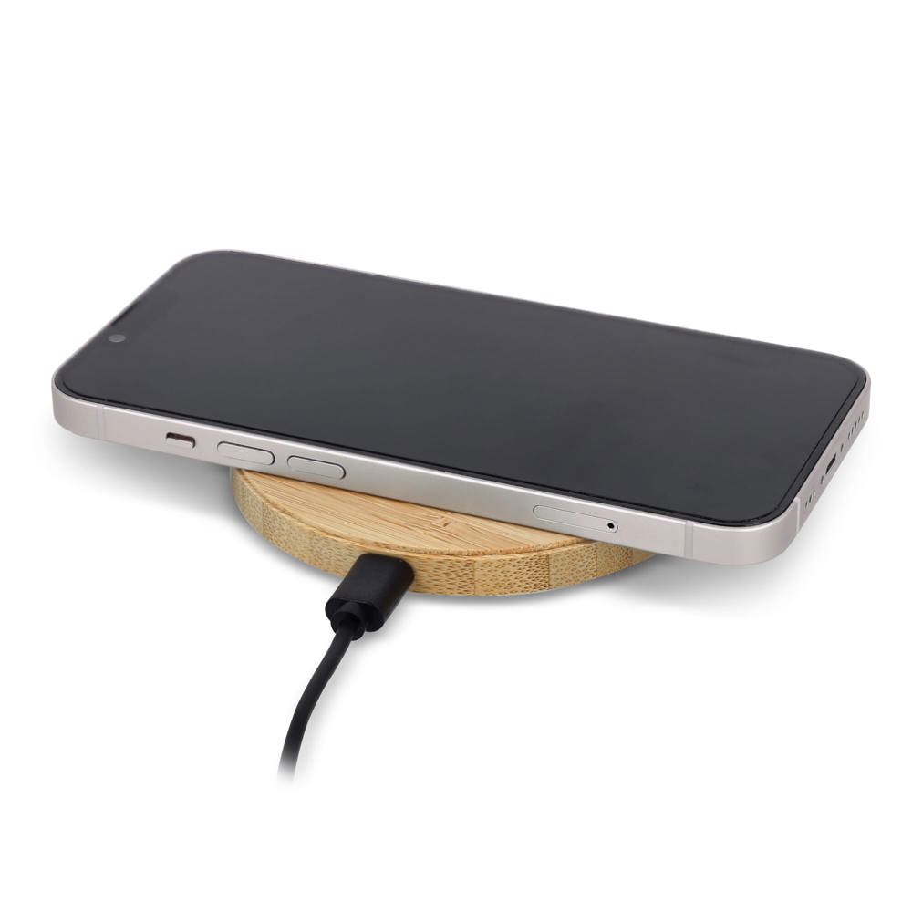 Draadloze oplader bamboe 15W