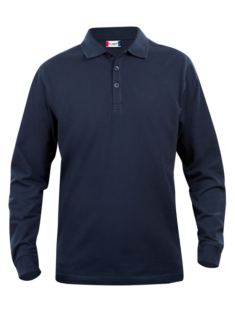 Clique - Basic Polo L/S Junior - Dark Navy