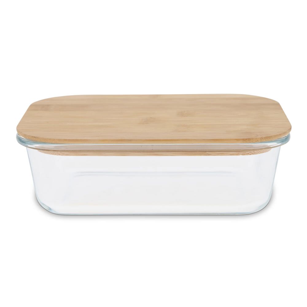 Boîte à lunch en verre avec couvercle en bambou