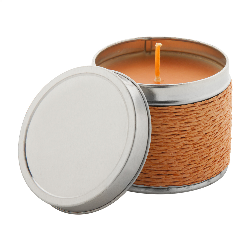 Scendle - geurkaars, - oranje/zilver
