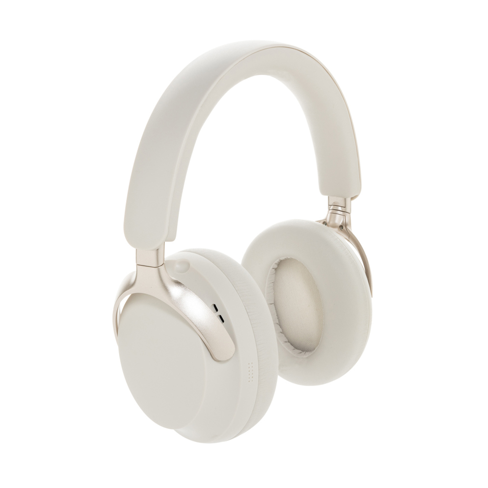 Casque ANC en plastique recyclé RCS Soundpro - blanc (± PMS Cream white)