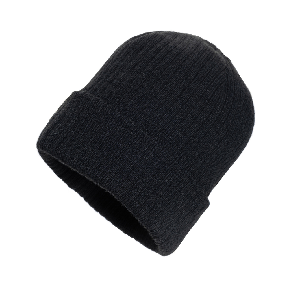 Bonnet avec revers AWARE™ Polylana® Pryor - noir (± PMS Black)