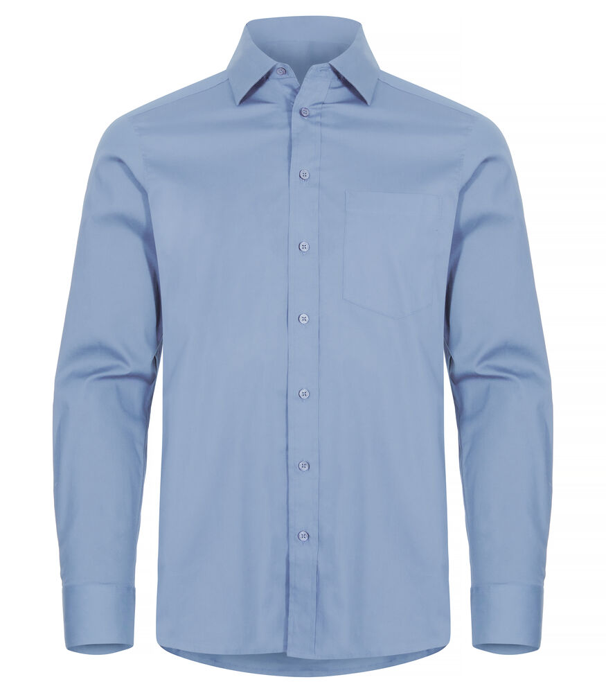 Clique - Stretch Shirt L/S - lichtblauw