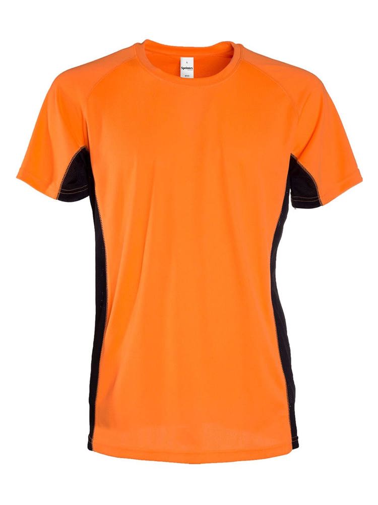 SP Air t-shirt de sport, 140 gr/m² - Orange fluo/Noir