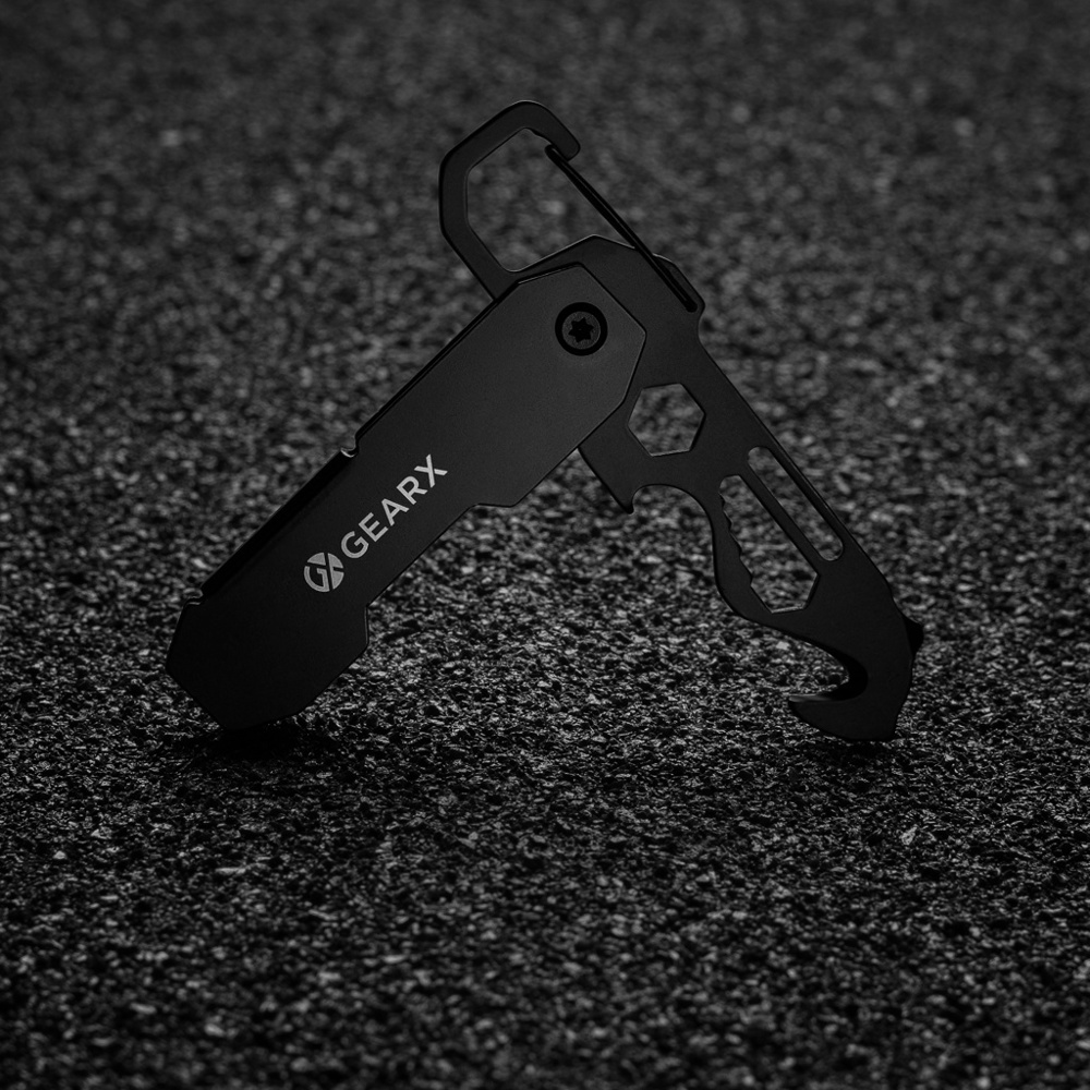 Gear X opvouwbare EDC-tool met karabijnhaak en pakket opener