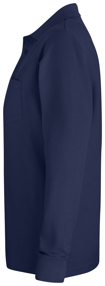 Clique - Basic Polo Pocket L/S Bleufoncé M