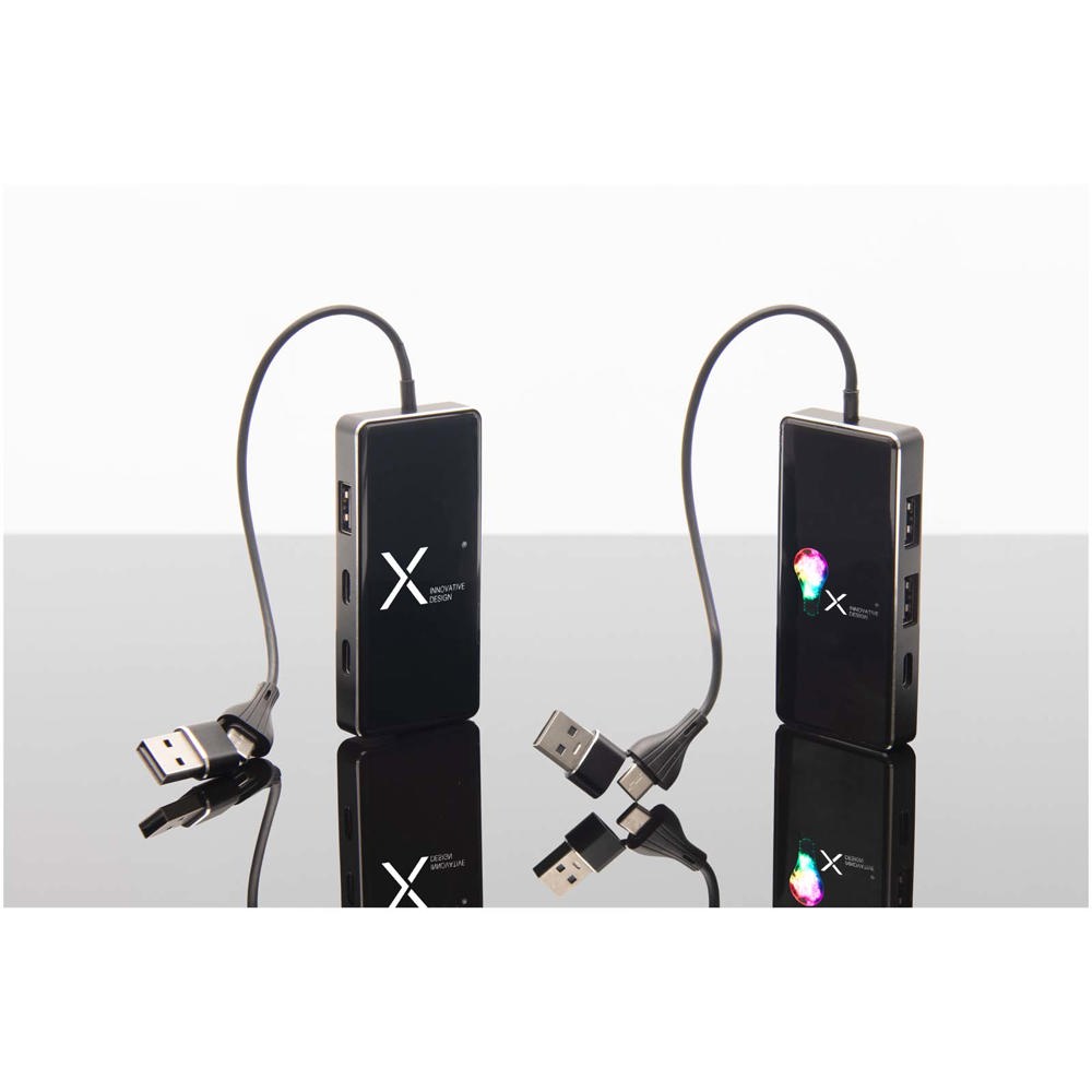 Concentrateur USB 8 en 1 avec double entrée et 6 ports SCX.design H20