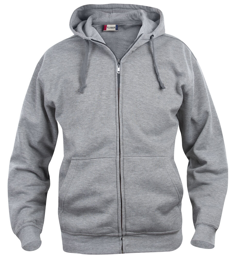 Clique - Basic Hoody Full Zip Grismélange 5XL