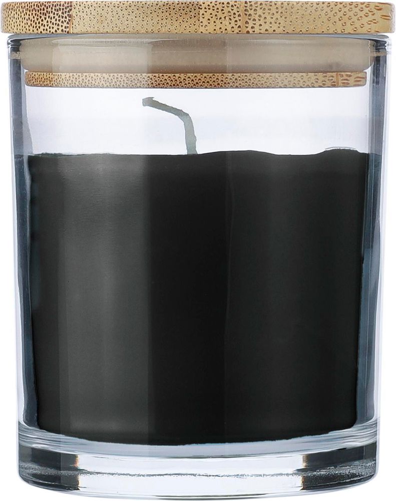 Bougie dans un contenant en verre Riven - Noir