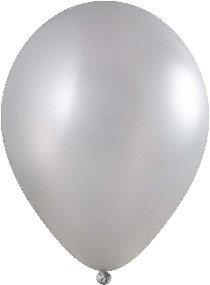 Ballonnen bedrukt 85/95 cm - Ø 33 cm - 11 inch - Zilver Metallic (2400) (± PMS 877)