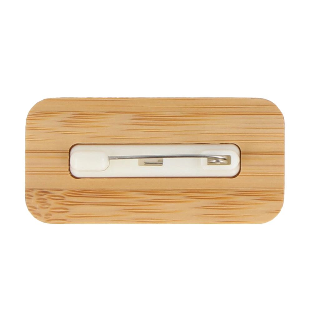 Badge nominatif en bambou avec épingle