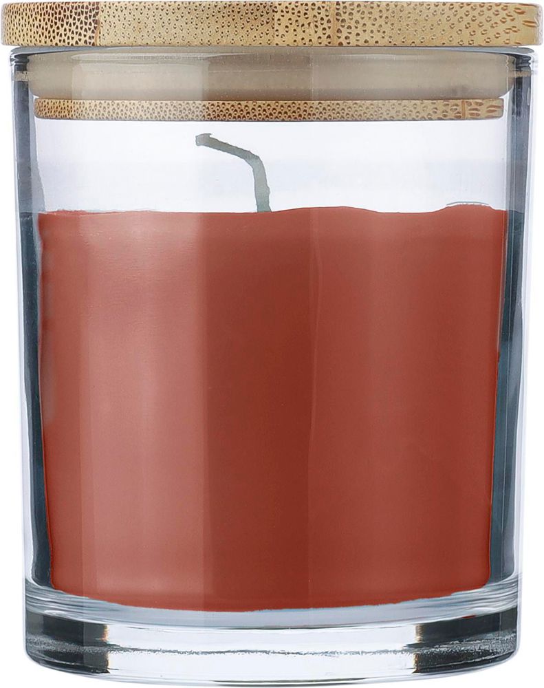 Bougie dans un contenant en verre Riven - Orange