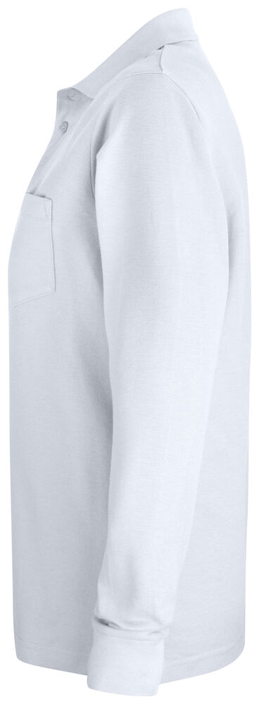 Clique - Basic Polo Pocket L/S Blanc XXL